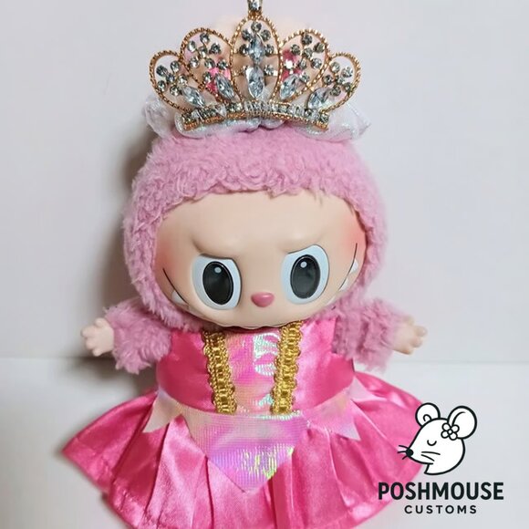 Custom Disney Princess Aurora Dress and Crown Made to Fit Labubu - Picture 4 of 9